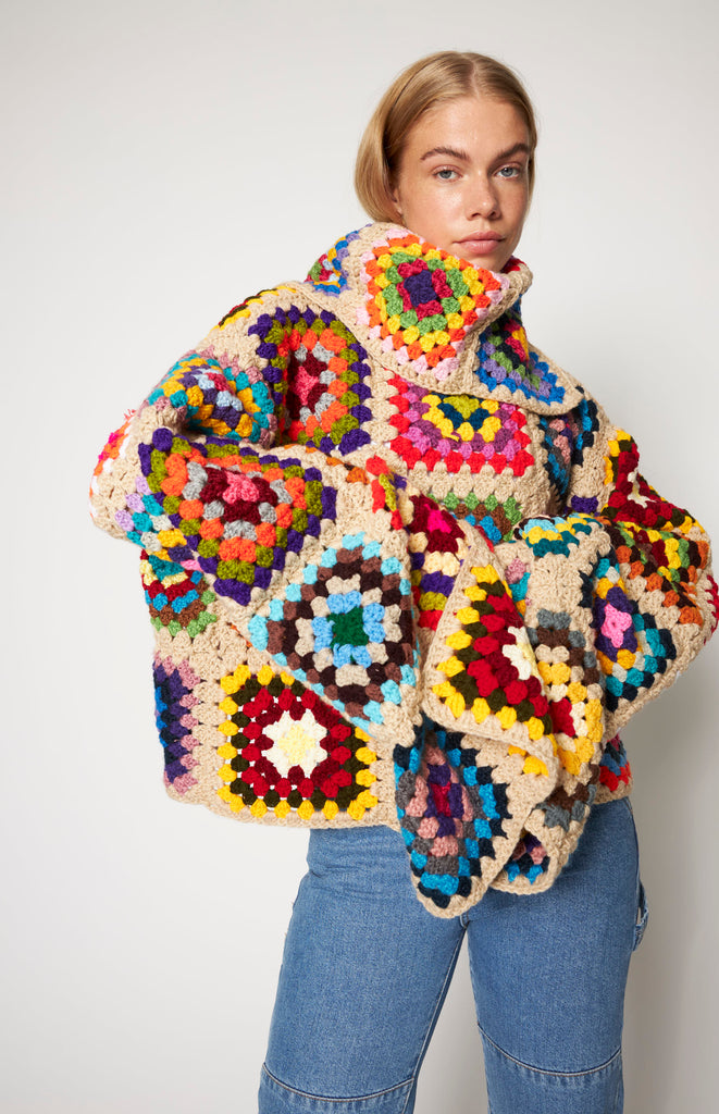 Floor Crochet Sweater Beige | Shop Online | Mochi ® Official Store