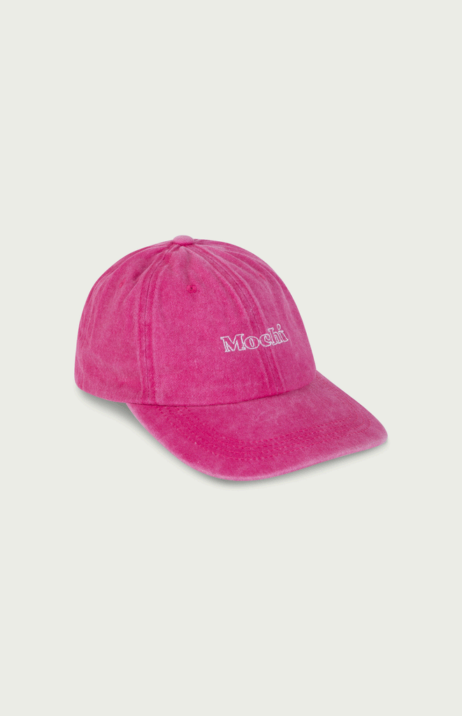 All Things Mochi _ Amsterdam_ Denim Pink Acid Wash Mochi Cap _ Front Packshot