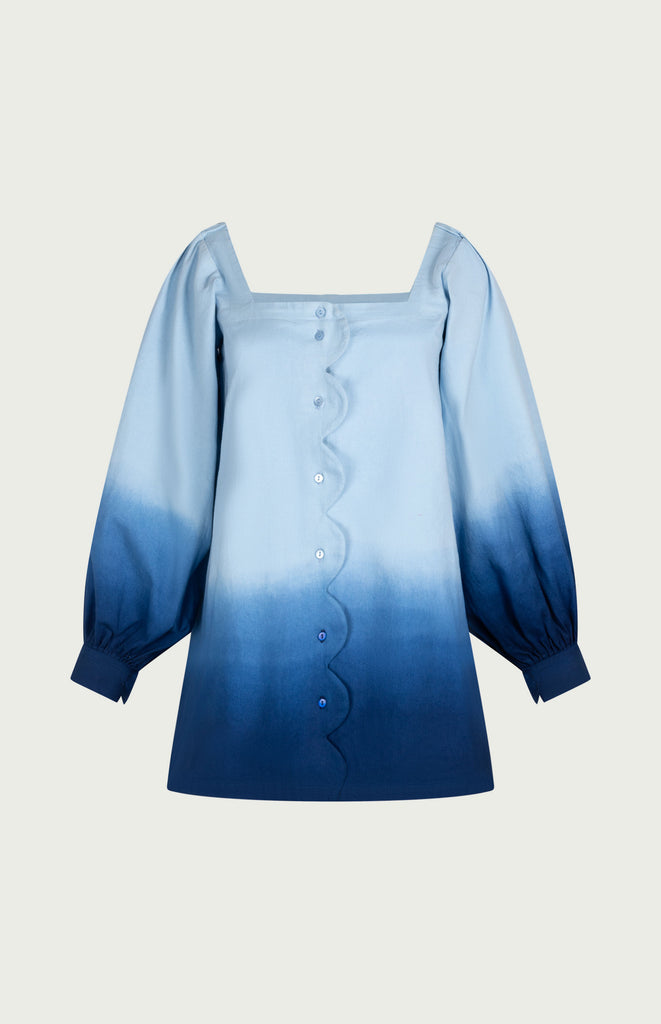 All Things Mochi - The Garden Party - Queenie Dress - A-line style dress - Blue (front)