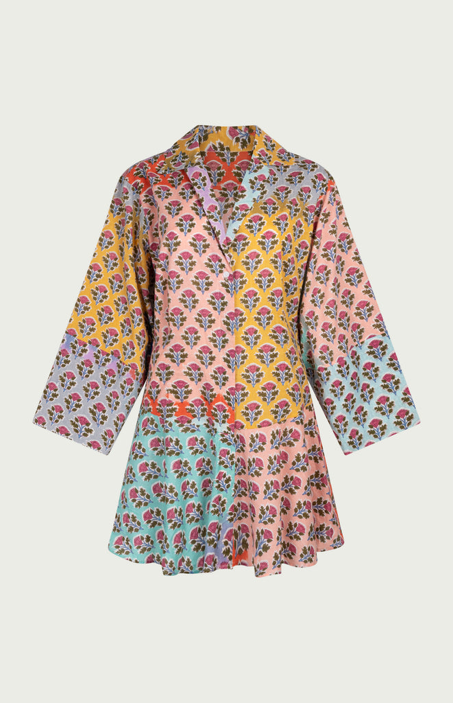 All Things Mochi - The Garden Party - Duke Shirt Dress - Flowy shirt style dress - Multi (front)