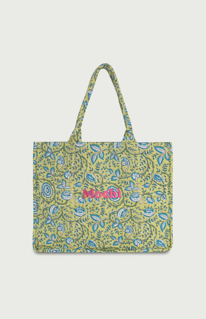 All Things Mochi - Mochi Uplifted - Lucy Tote Bag - Lime (front)