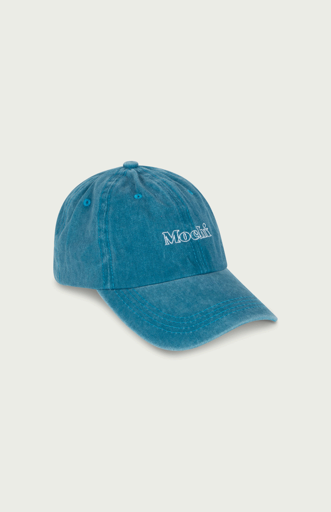 All Things Mochi _ Amsterdam_ Denim Blue Acid Wash Mochi Cap _ Front Packshot