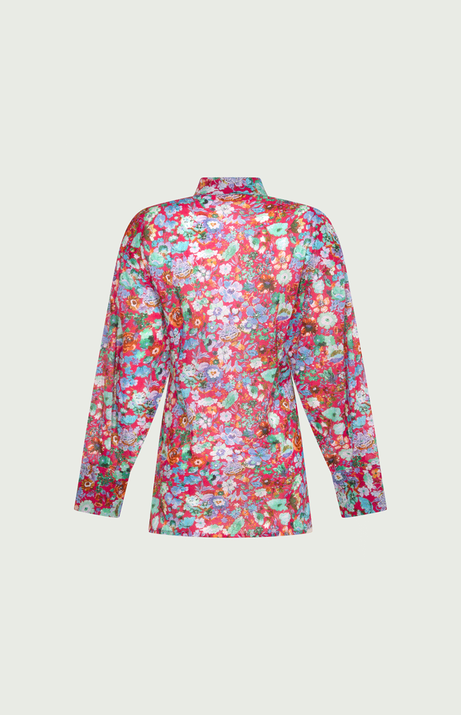 All Things Mochi _ Vivienne Shirt_ Baloon Sleeves _ Long sleeve_ Floral_ collar_ Amsterdam_ back_
 Packshot