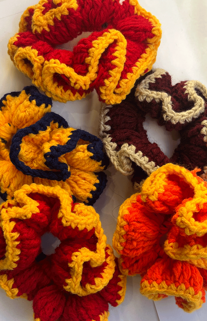 All Things Mochi Crochet Scrunchies _ Orange/ Red_ Amsterdam