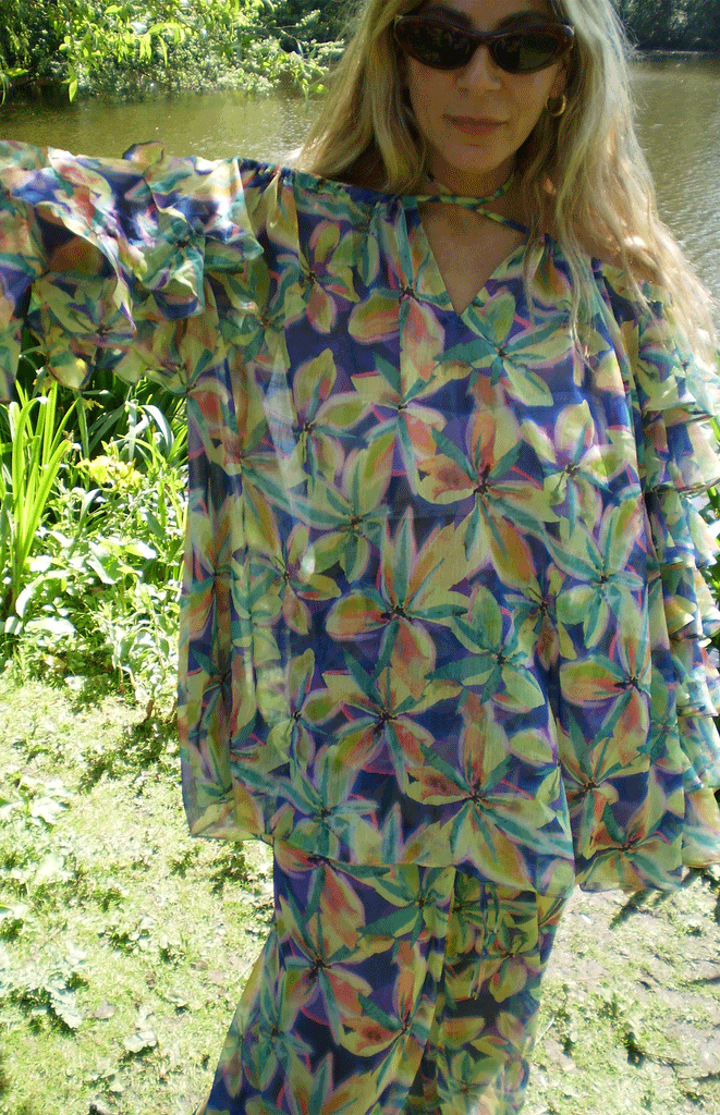 Sama Sheer Ruffle Top