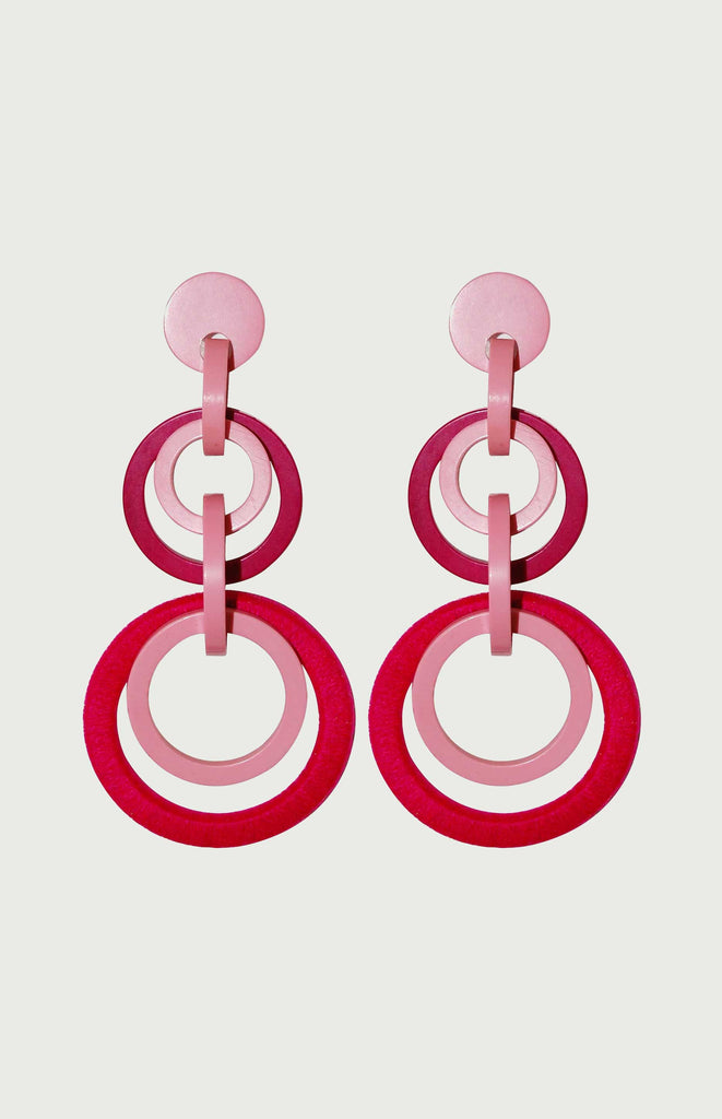 All Things Mochi - Zoe Earrings - colorful round shaped earrings (fuchsia)
