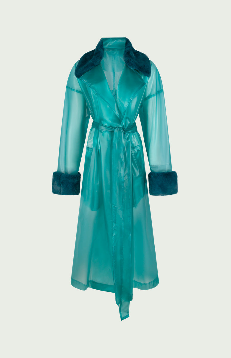 Keizer Faux Fur Coat Aqua | Shop Online | Mochi ® Official Store