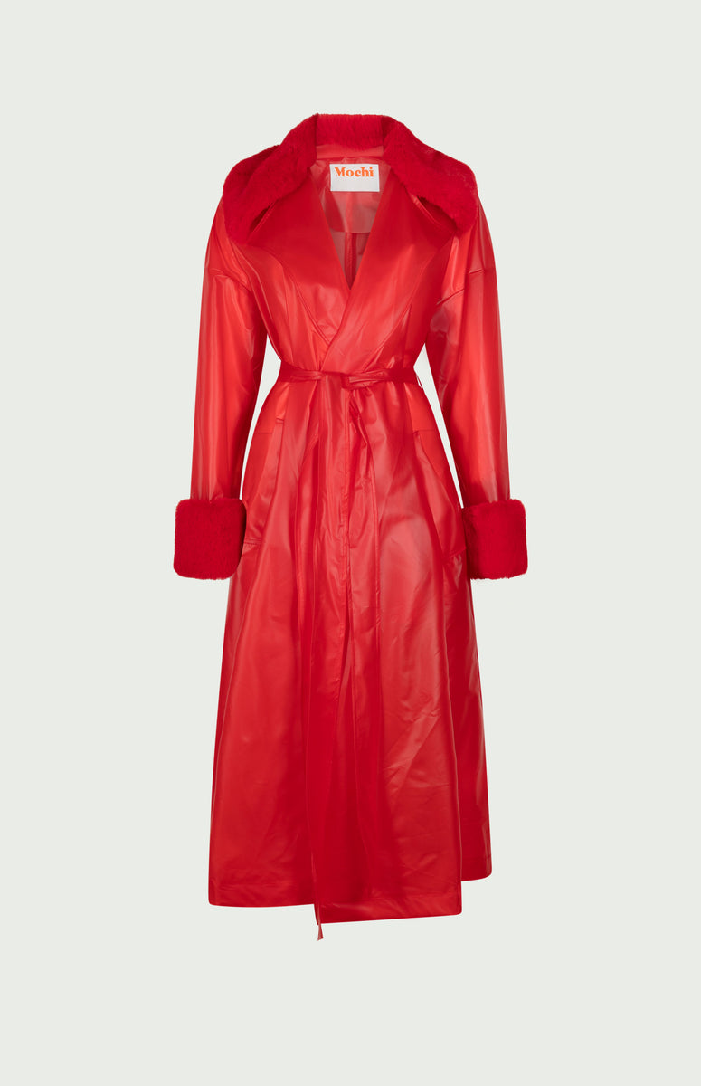 Limited Edition Keizer Faux Fur Coat Red | Shop Online | Mochi ...