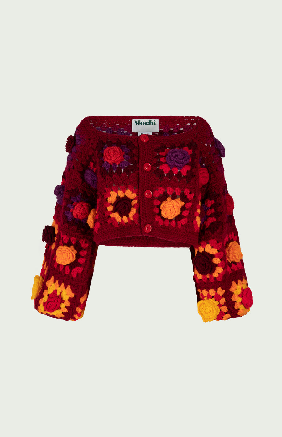Rijn Crochet Cardigan Red