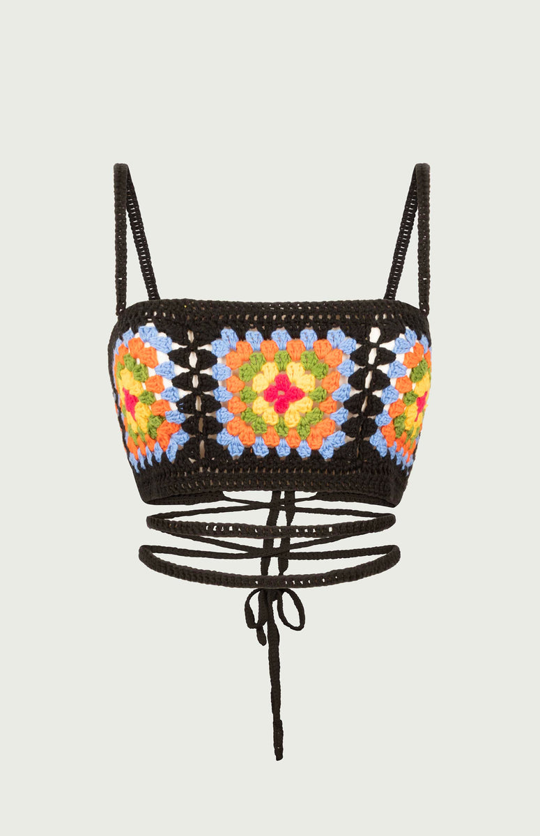 Milly Crochet Crop Top Black | Shop Online | Mochi ® Official Store