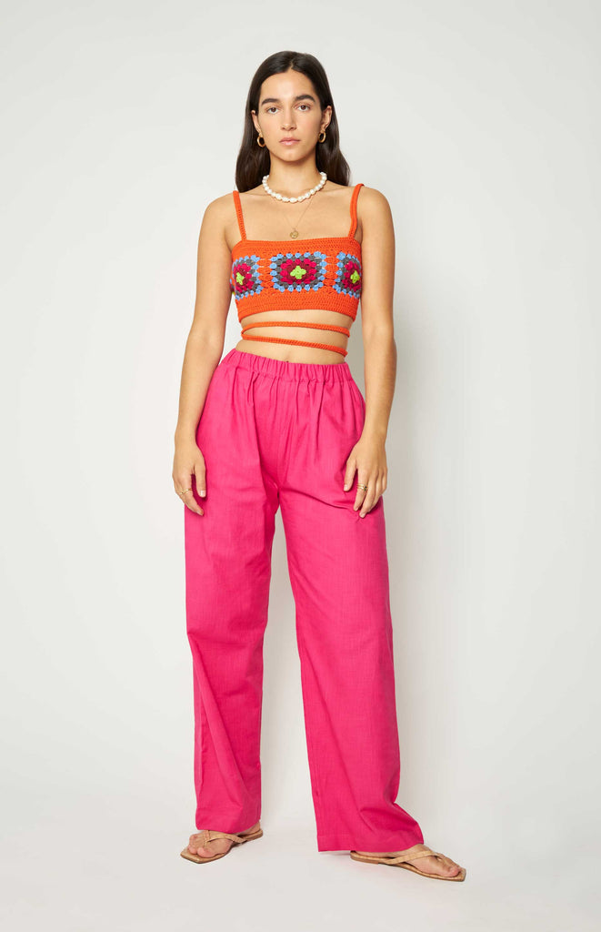 All Things Mochi - Reconstructed - Crochet crop top - Orange