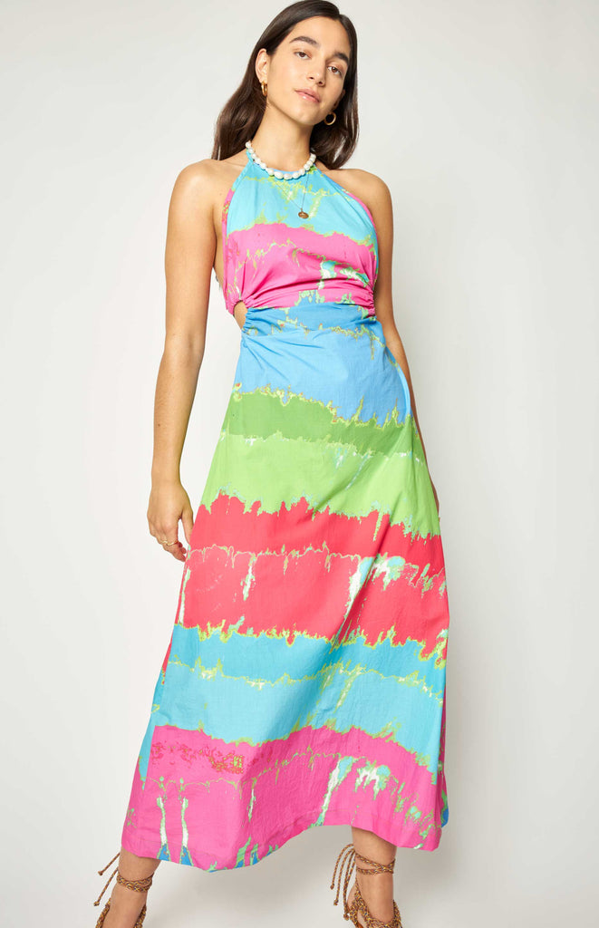 All Things Mochi - Bonnie Dress - Halterneck rainbow dress 
