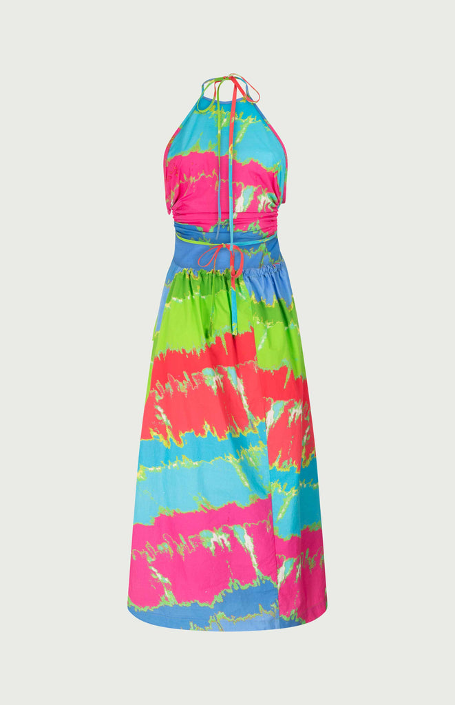 All Things Mochi - Bonnie Dress - Halterneck rainbow dress (back)