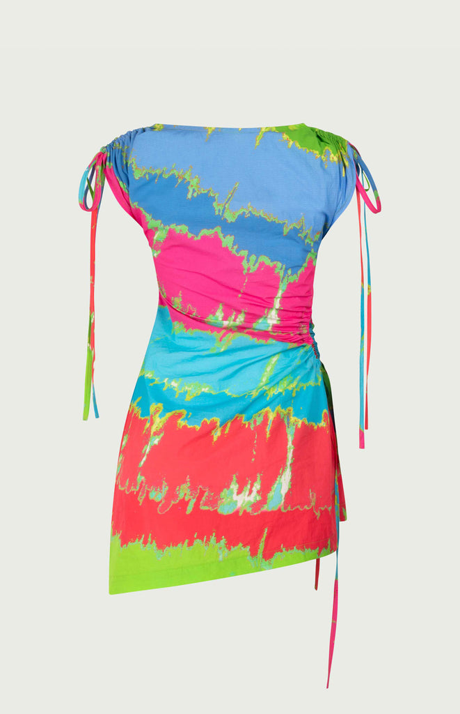 All Things Mochi - Signature - Bowie Dress - Short cut out rainbow dress (back)