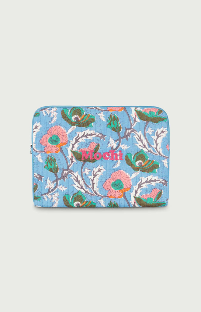 All Things Mochi - Mochi Uplifted - Carell Laptop Sleeve - Blue (front)