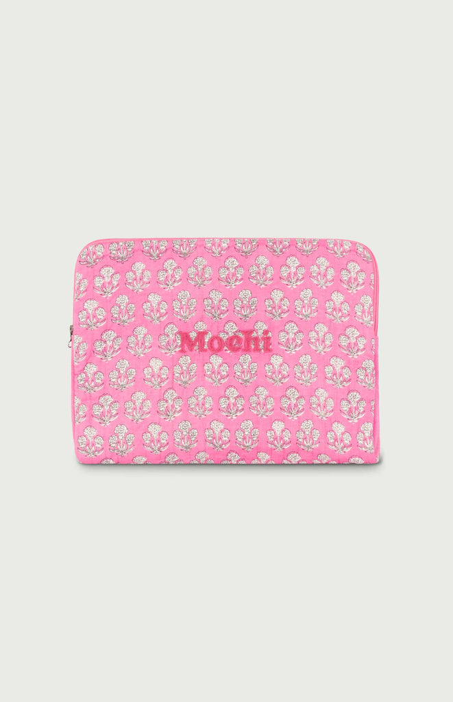 All Things Mochi - Mochi Uplifted - Carell Laptop Sleeve - Pink (front)