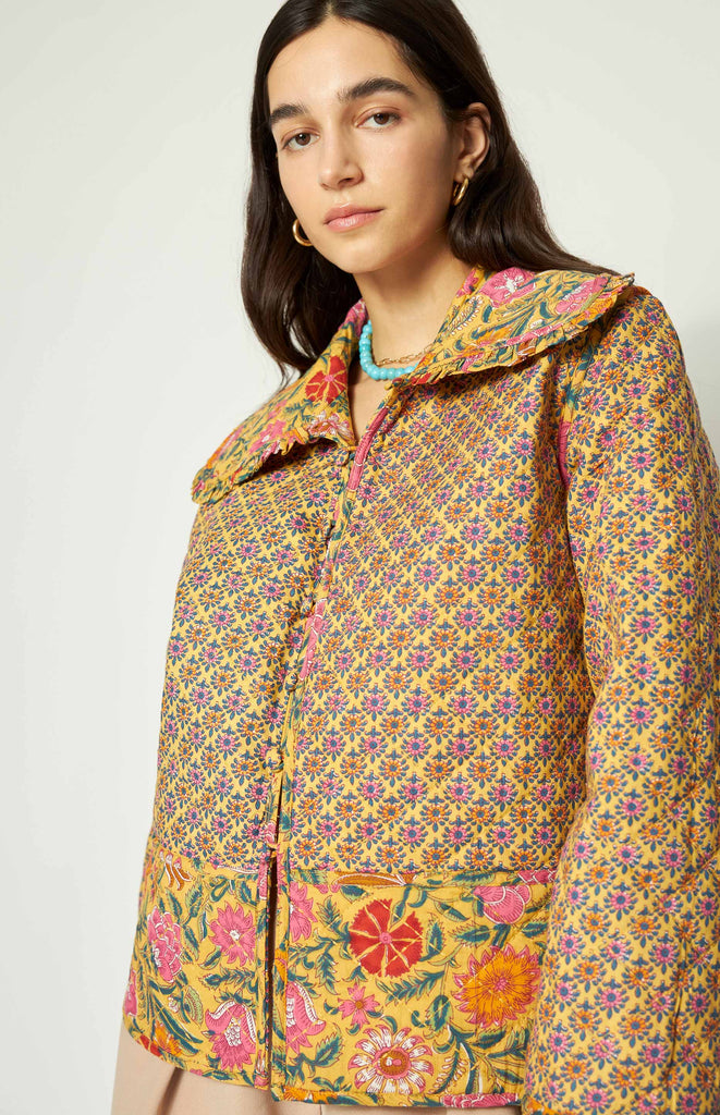 All Things Mochi - Mochi Uplifted - Fall of Bloom - Peony Jacket: reversible short quilted jacket (reversed)