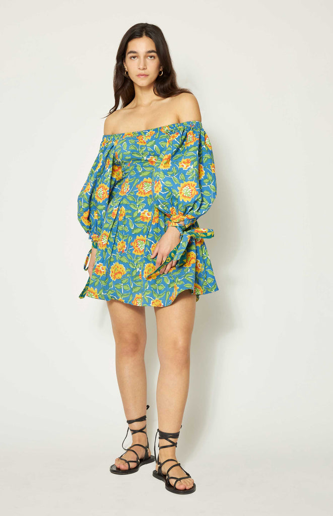 All Things Mochi - Rose Reversible Dress Green - Mochi Uplifted - reversible floral printed mini dress 