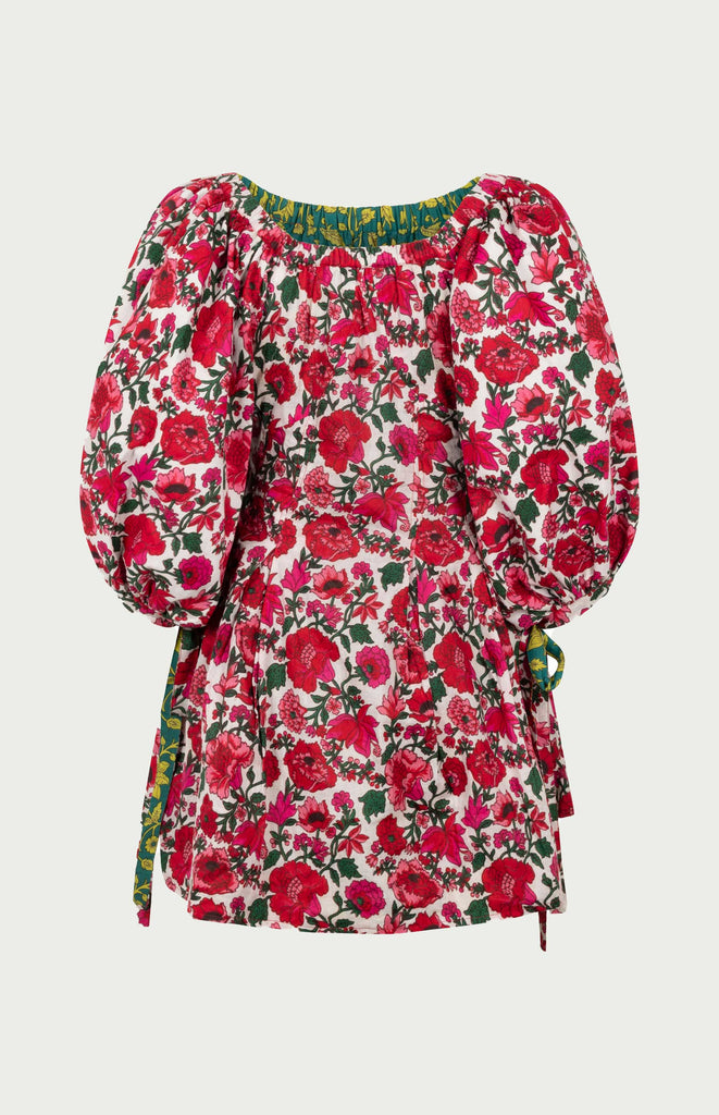 All Things Mochi - Rose Reversible Dress Fuchsia - Mochi Uplifted - reversible floral printed mini dress (back)